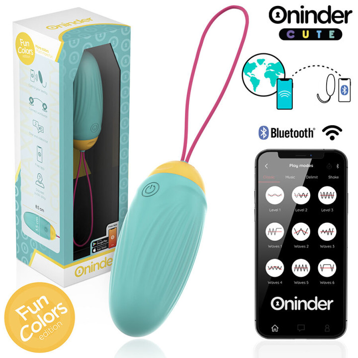 Oninder Cute - Love Pleasure Vibrating Egg - Rotating Silicone Gems - Free Global App