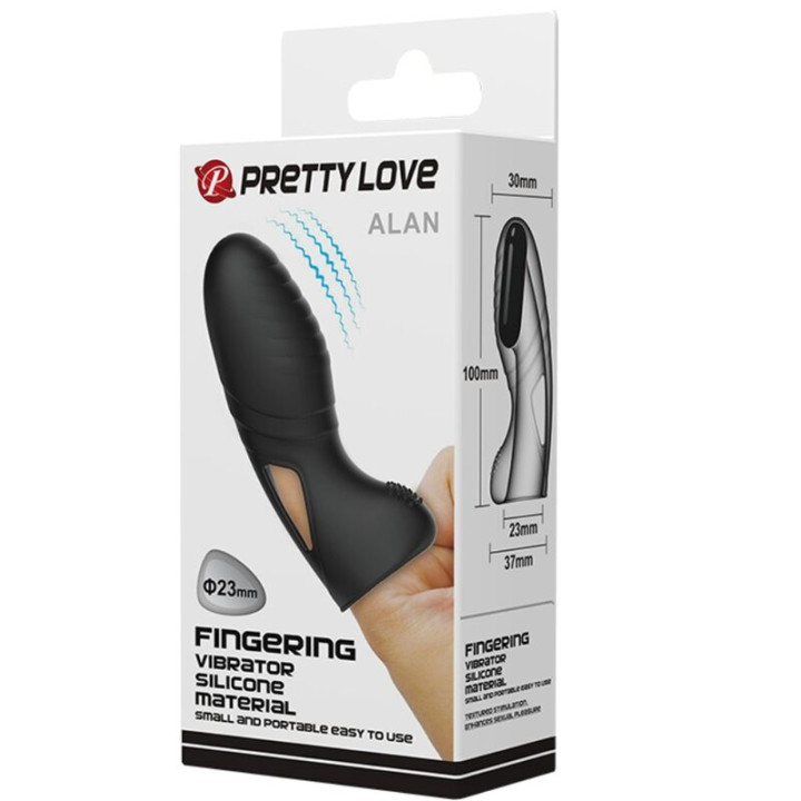 Pretty Love - Vibratore da Dito in Silicone Alan Nero