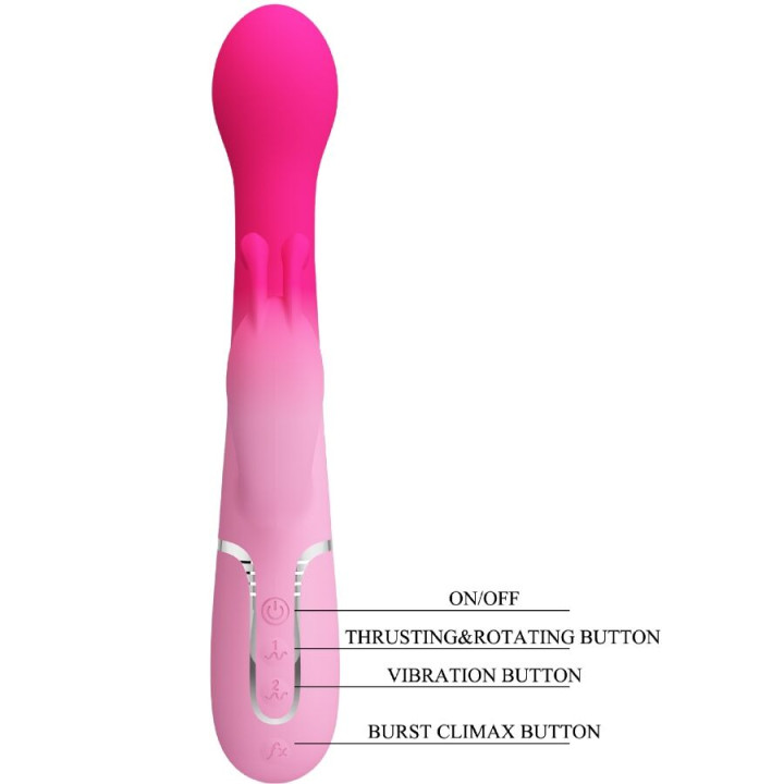 Pretty Love - Dejon Vibrador Rabbit 3 en 1 Multifunción Rosa