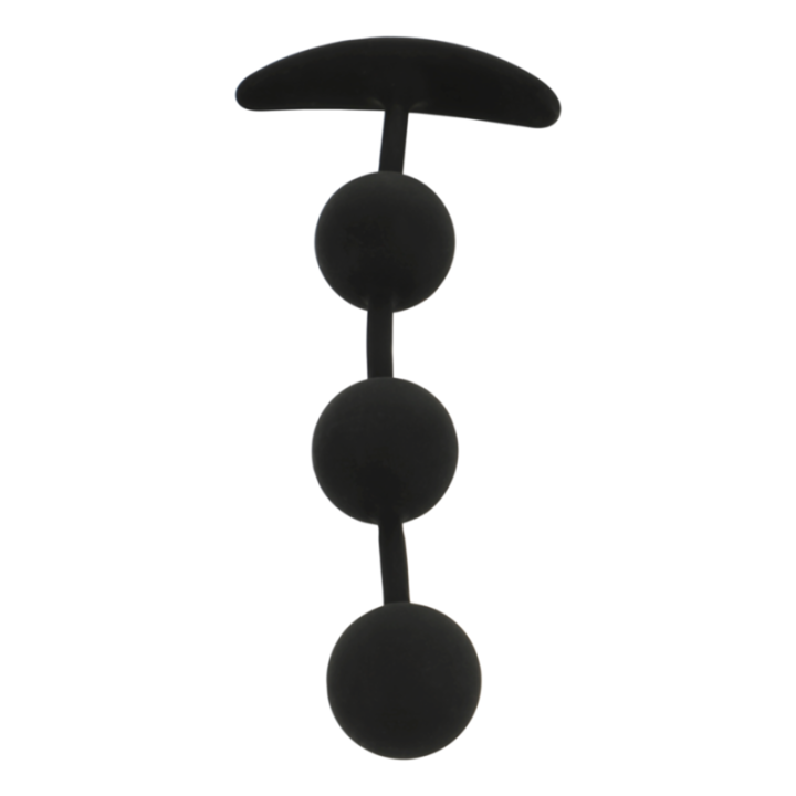 Black&Silver - Chapelet Anal Harry 3 Sphères en Silicone 14 cm