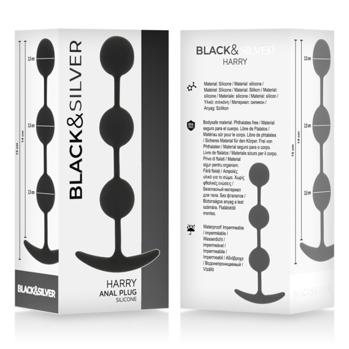 Black&Silver - Harry Anal Rosary 3 Silicone Spheres 14 cm