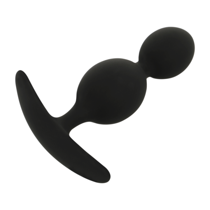 Black&Silver - Plug Orson Silicone 2 Ondes Anal 9 cm