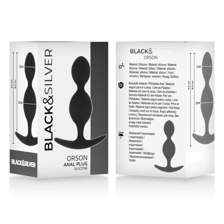 Black&Silver - Orson Plug Silicone 2 Anal Waves 9 cm
