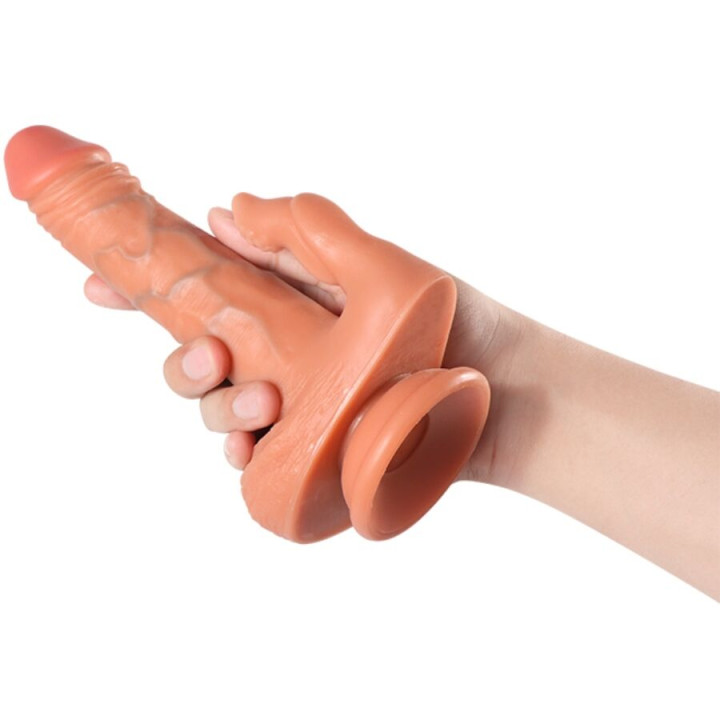 Shequ - Julian Dildo i Stymulator Łechtaczki z Wibracją i Pilotem 16 cm