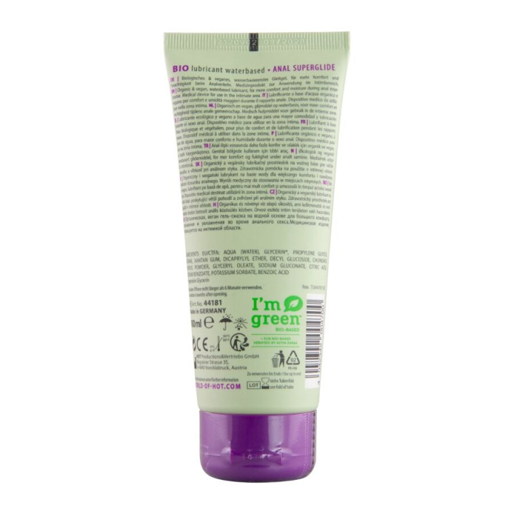 Hot - Lubrificante Bio a Base d'Acqua Anal 100 ml