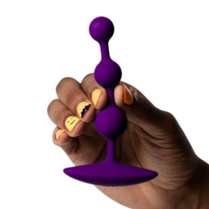 Romp - Amp Contas Anal de Silicone Flexíveis Roxas 12,5 cm Roxas