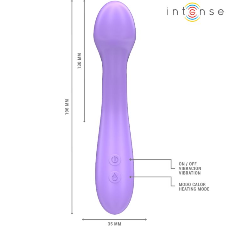 Intense - Vibratore Becky 19 cm Riscaldabile 7 Vibrazioni Viola