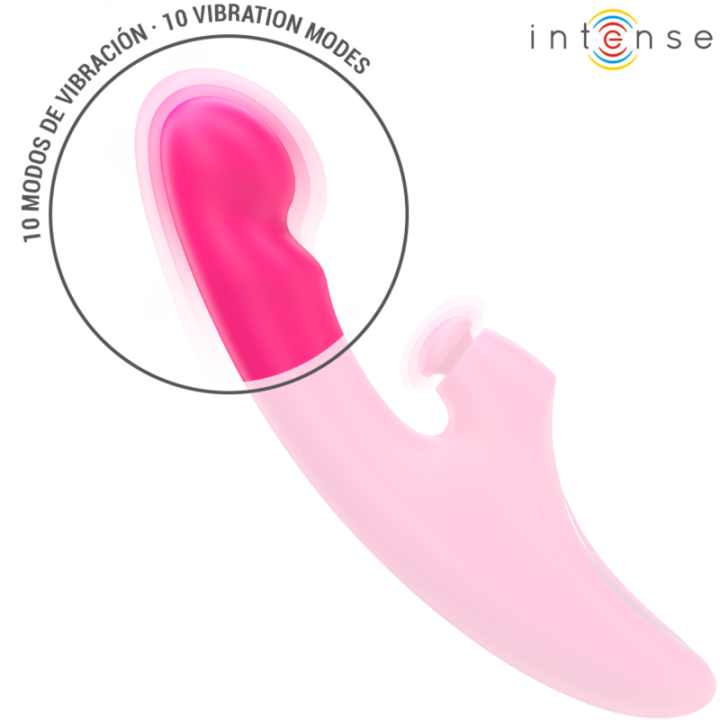 Intense - Emi Vibrator 13.5 cm Multifunction 3 in 1 10 Vibrations Pink