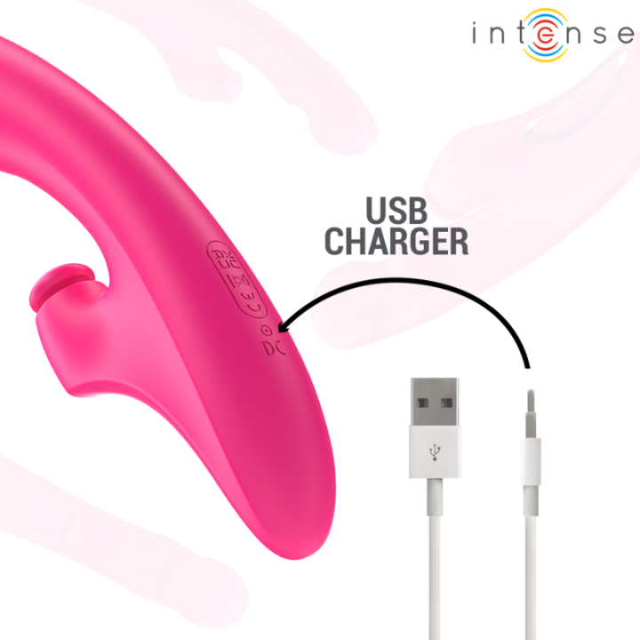 Intense - Emi Vibrator 13.5 cm Multifunction 3 in 1 10 Vibrations Pink