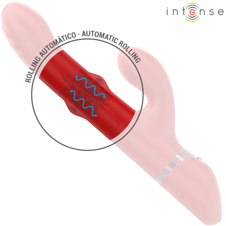 Intense - Lele Vibratore Multifunzione Rotante e Oscillante e Stimolante Rosso