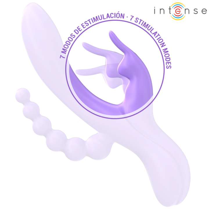 Intense - Miko Dreifachvibrator Rabbit & Stimulator & Anal 7 Vibrationen Lila