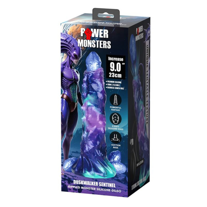 Power Monsters - Duskwalker Sentinel Tricolor Inflatable Fantasy Silicone Dildo 23 cm ø 5 cm