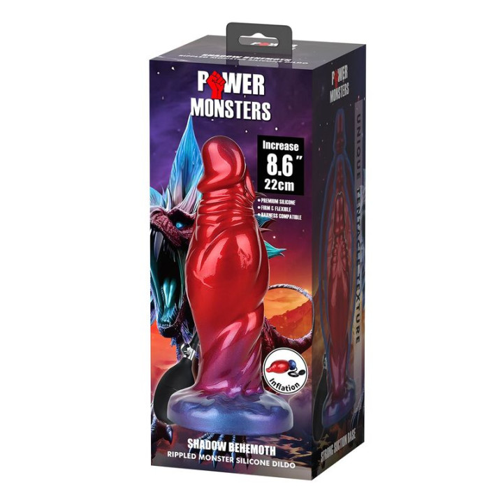 Power Monsters - Shadow Behemoth Bicolor Dildo de Silicone Fantasia 22 cm ø 5 cm