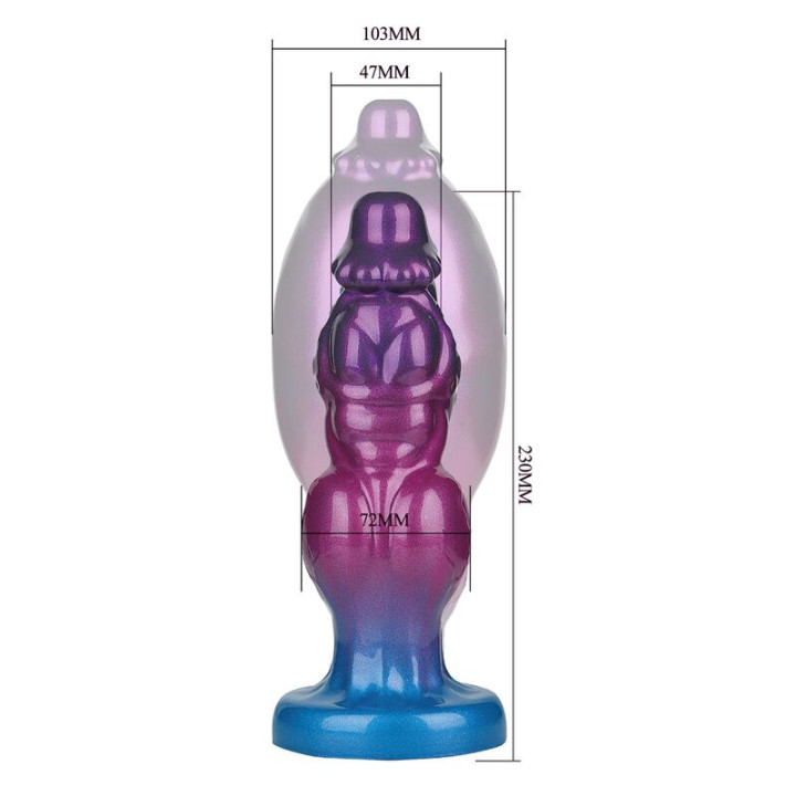 Power Monsters - Rift Titan Dildo Hinchable Fantasía Bicolor 24 cm ø 5 cm