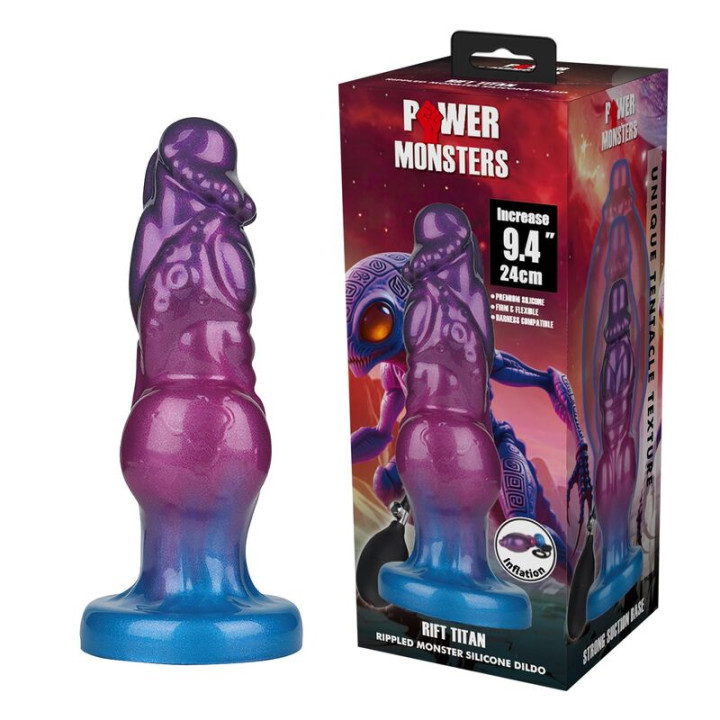 Power Monsters - Rift Titan Bicolore Gonflable en Silicone Fantastique 24 cm ø 5 cm