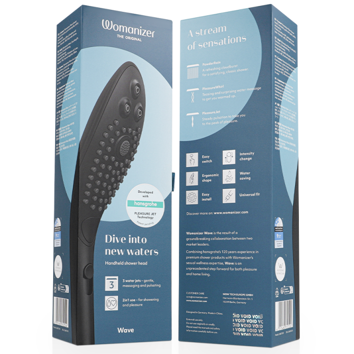 Womanizer - Wave Klitoralstimulierender Duschkopf Schwarz