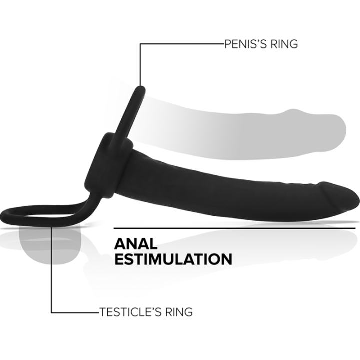 Mythology - Dildo Anal Cobi Onyx Com Anel de Galo e Testículo 13 Silicone cm