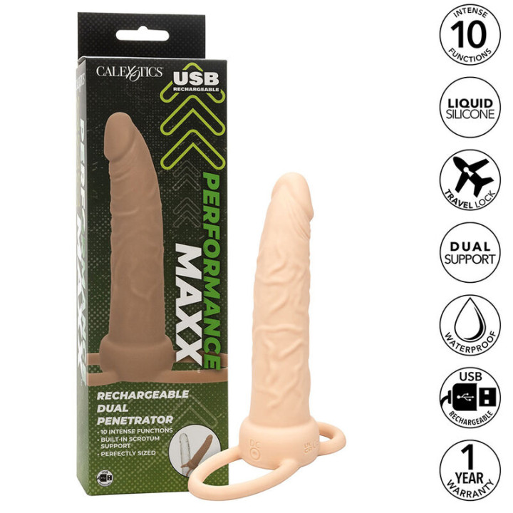 Calexotics - Performance Maxx Rechargeable Double Pénétrateur Peau Claire