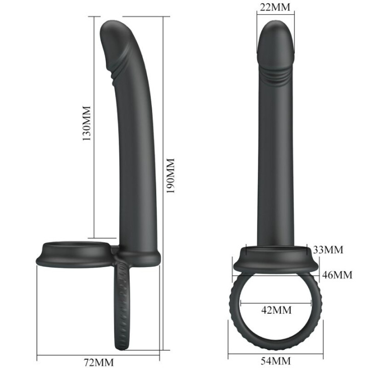 Pretty Love - Dillion Doppia Penetrazione Doppio Anello Per il Pene Nero