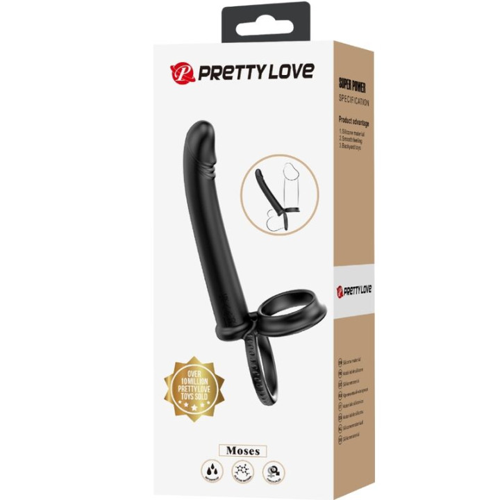 Pretty Love - Dillion Double Penetration Double Cock Ring Black