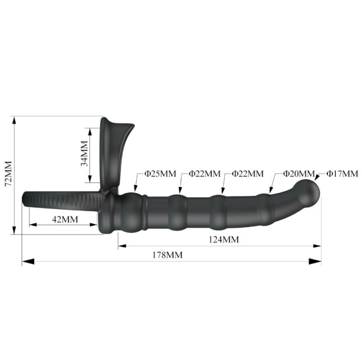 Pretty Love - Tatum Vibrating Penis Ring With Plug 10 Vibrations Black