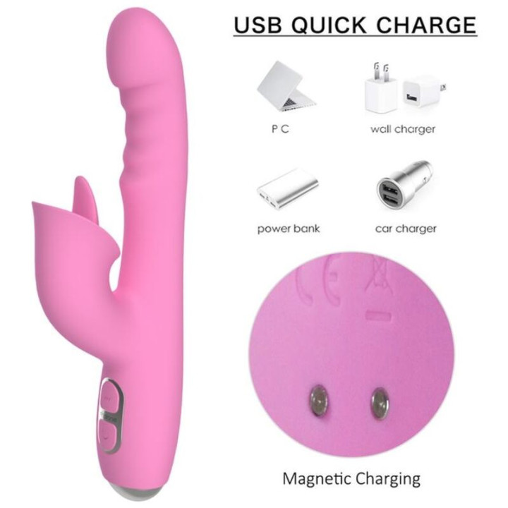 Nalone - t-May Vibrateur Lapin Magic Stick Rose