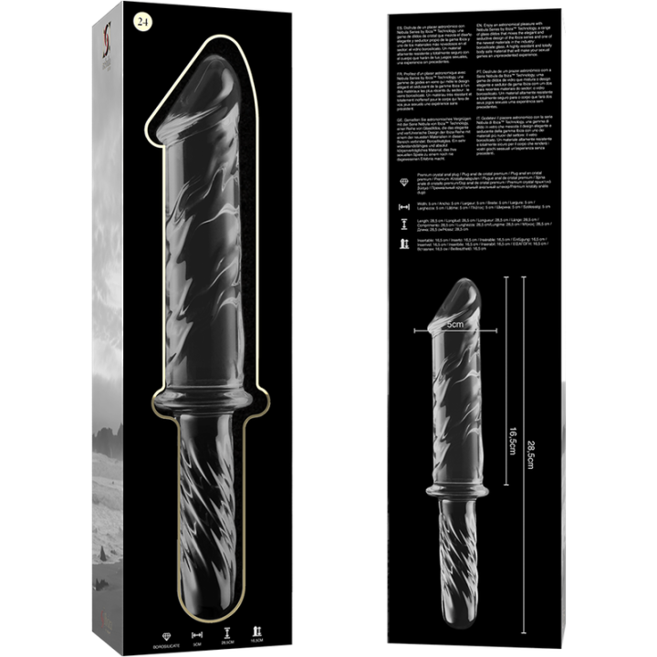 Nebula Series by Ibiza - Model 24 Dildo Borosilicate Glass Clear 28.5 cm -o- 5 cm