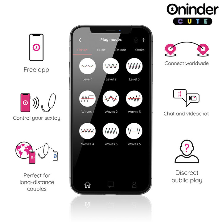 Oninder Cute - Love Pleasure Vibro-Wave Tapping Silicone Egg - Free Global App