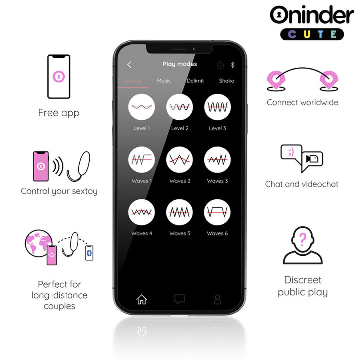 Oninder Cute - Love Pleasure 360° Vibrating-Rotating Silicone Egg - Free Global App