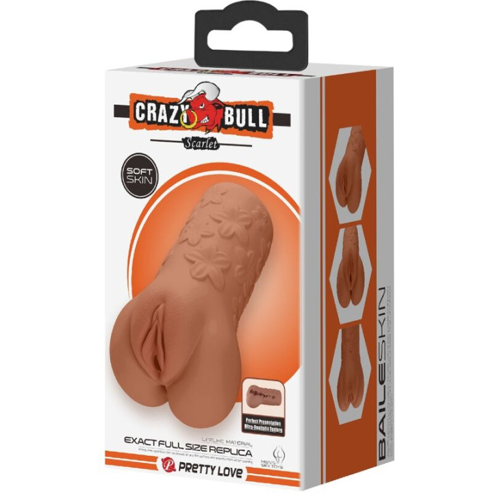 Crazy Bull - Design de Vagina e Ânus Escarlate Com Flores Carne