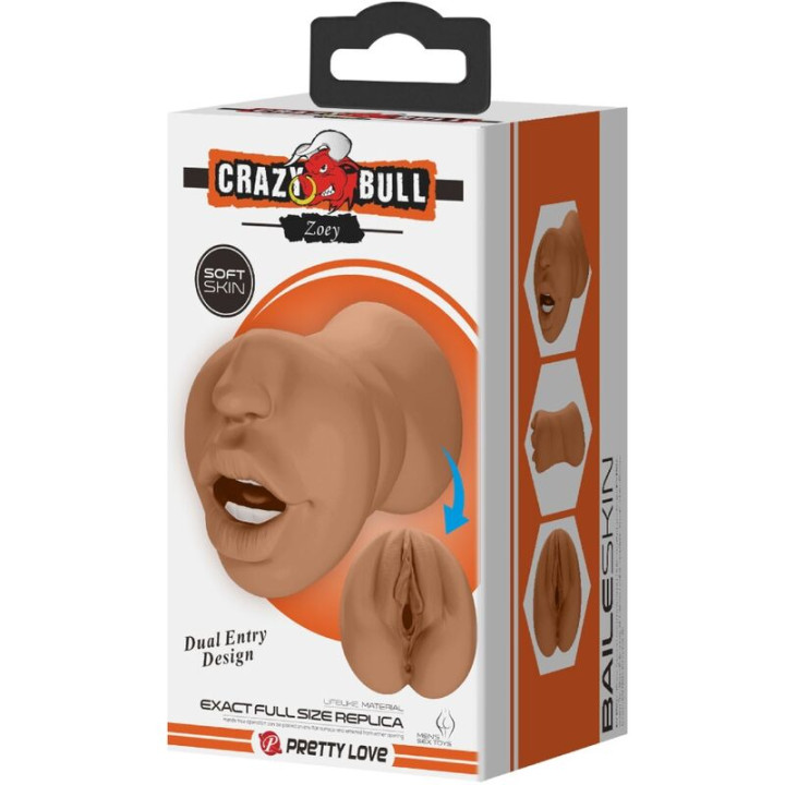 Crazy Bull - Zoey Doppio Masturbatore Bocca e Vagina Carne