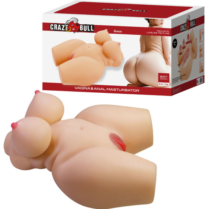 Crazy Bull - Grace Torso Femminile Realistico Vagina e Anale 7,5 kg