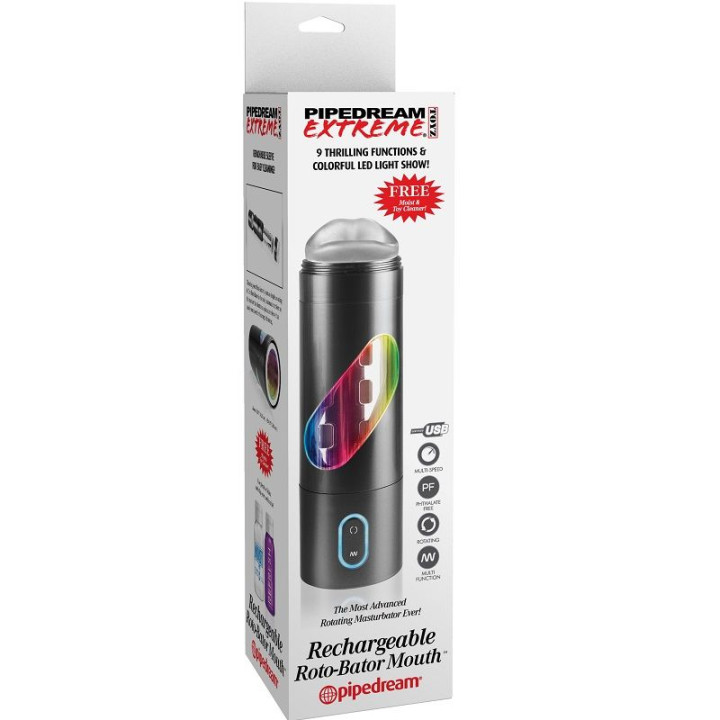 Extreme Toyz - Bocca Masturbatore Maschile Roto Bator Usb