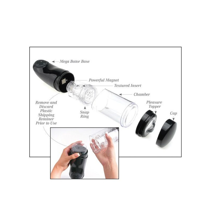 Extreme Toyz - Masturbatore Maschile Usb Pdx Mega Bator Ano Nero