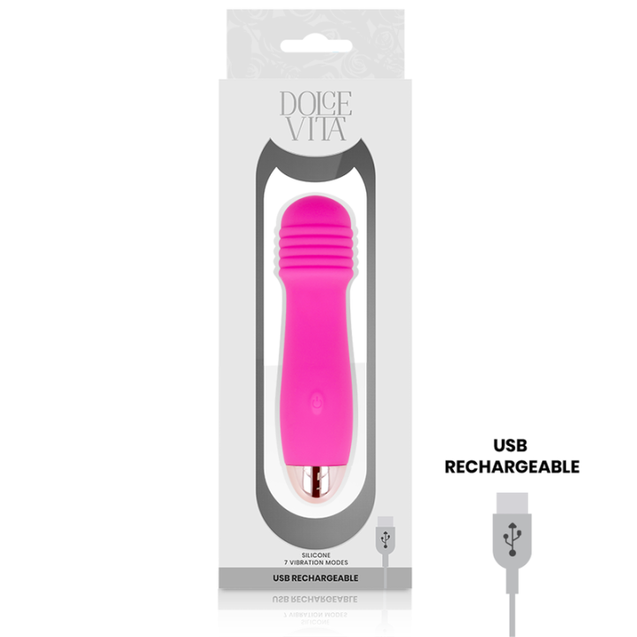 Dolce Vita - Vibratore Ricaricabile Tre Rosa 7 Velocità