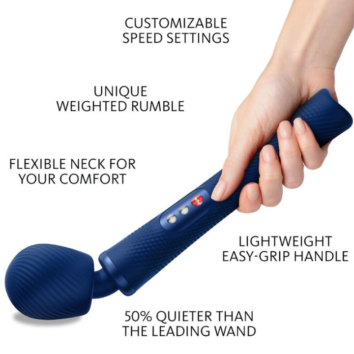 Fun Factory - Vim Silikon Wiederaufladbarer, Vibrierender, Gewichteter Rumble Wand Mitternachtsblau