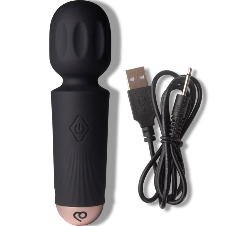 Rocks-Off - Mini Rechargeable Wand 16 Functions Black Tulip