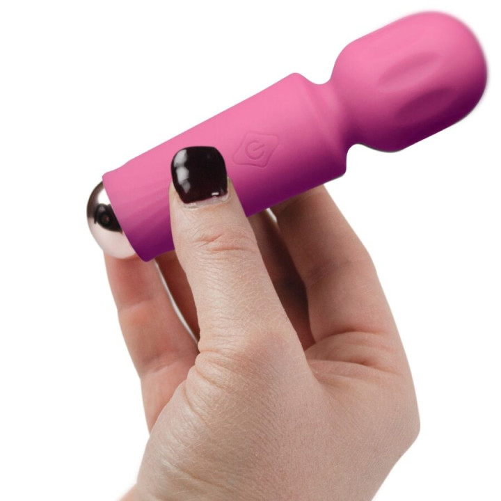 Rocks-Off - Mini Rechargeable Wand 16 Functions Peony Pink