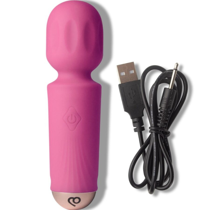 Rocks-Off - Mini Rechargeable Wand 16 Functions Peony Pink