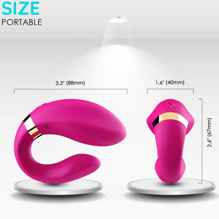 Armony - Vibrador Crescente Para Casais Controle Remoto Fúcsia