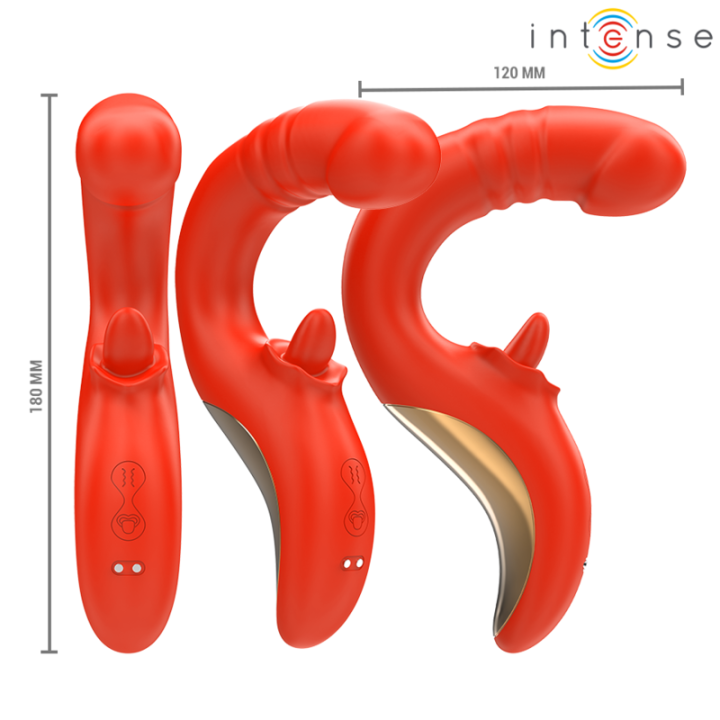 Intense - Paulina Vibrator And Stimulator in u Shape Red