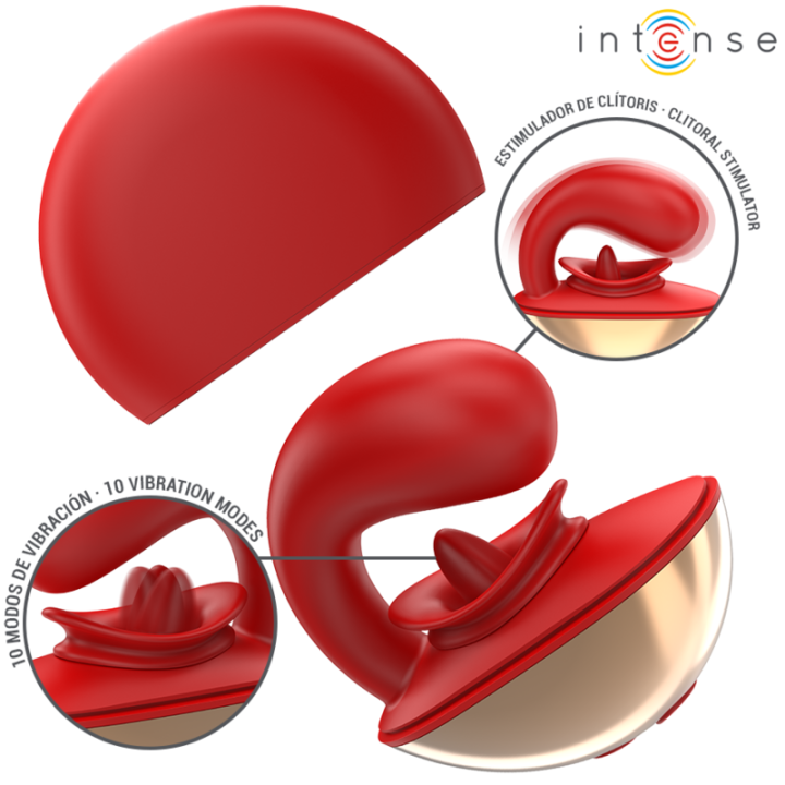 Intense - Mariah Vibrator & Stimulator in u Shape 10 Vibrations Red