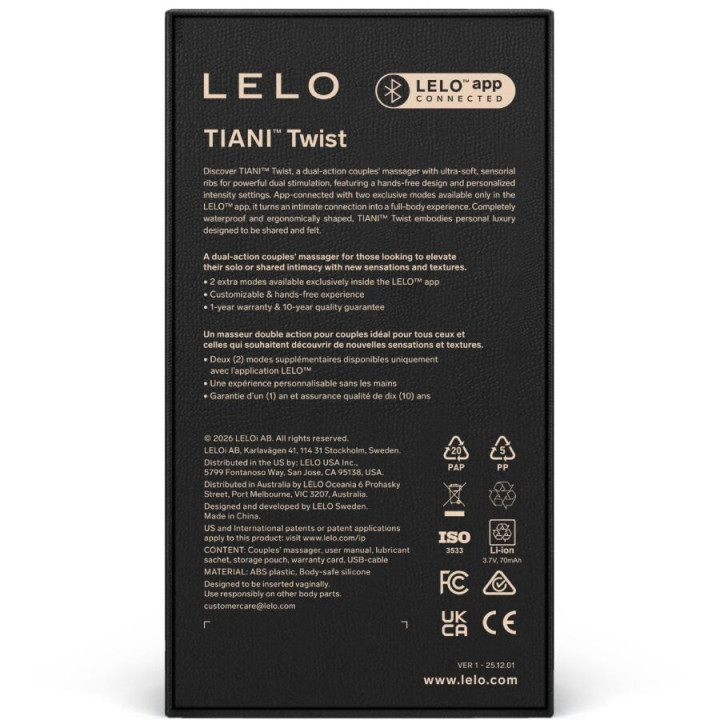 Lelo - Tiani Vibratore Per Coppie Twist Rosa Tenue