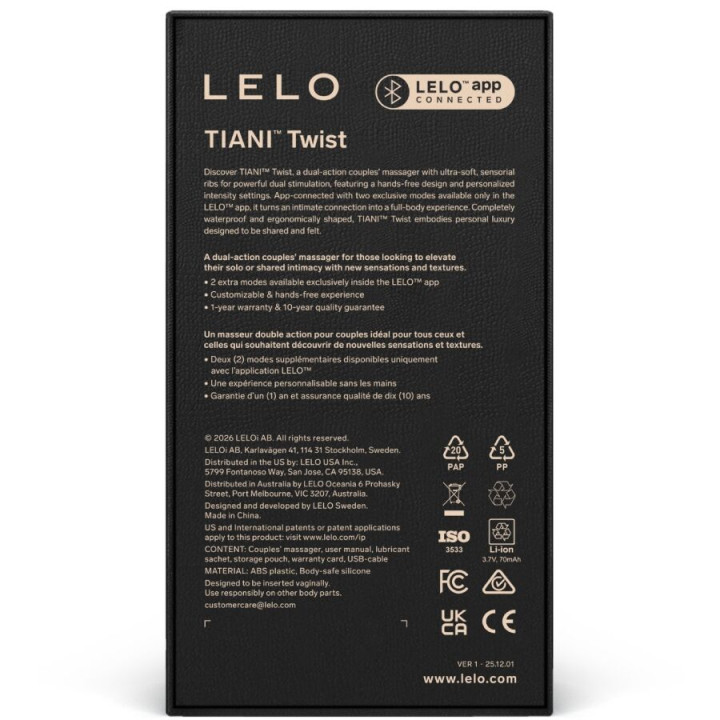 Lelo - Tiani Twist Vibrador Para Parejas Celeste