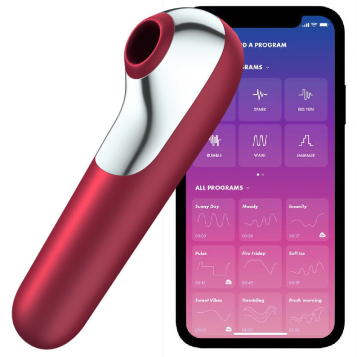 Satisfyer - Vibrador e Succionador Dual Love Com ar Pulsado Vermelho