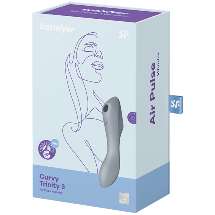 Satisfyer - Vibrador de Pulso de ar Curvy Trinity 3 Cinza
