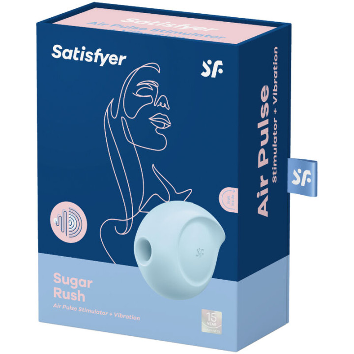 Satisfyer - Stimolatore e Vibratore a Impulsi d'Aria Sugar Rush Blu