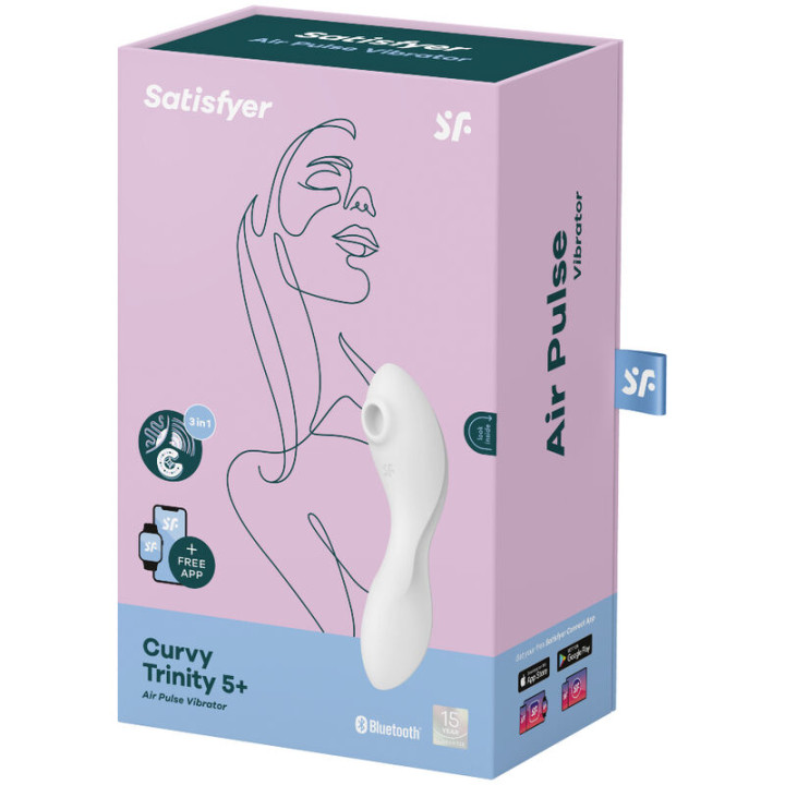 Satisfyer - Curvy Trinity 5 Air Pulse Stimulator & Vibrator App Weiss