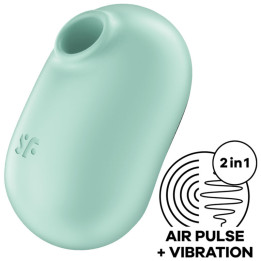 Satisfyer - Stimulateur et Vibrateur Double Air Pulse Pro to go 2 Vert