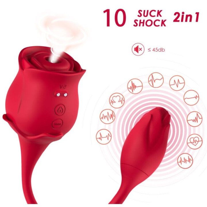 Armony - Pink Clitoris Sucker & Vibrator 10 Modes Red